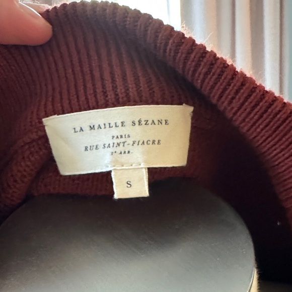 Like New - Sezane Burgundy Cardigan Sweater - Picture 3 of 4